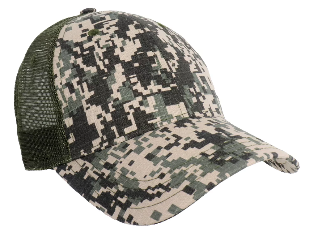 Casquette à dos en maille camouflage numérique