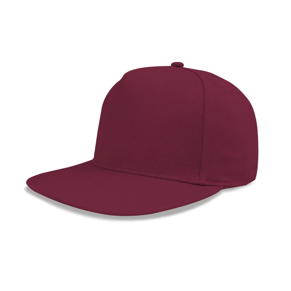 Casquette plate en sergé de coton de luxe à 5 panneaux construits