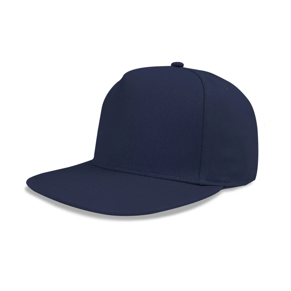 Casquette plate en sergé de coton de luxe à 5 panneaux construits