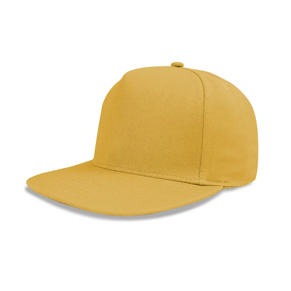 Casquette plate en sergé de coton de luxe à 5 panneaux construits