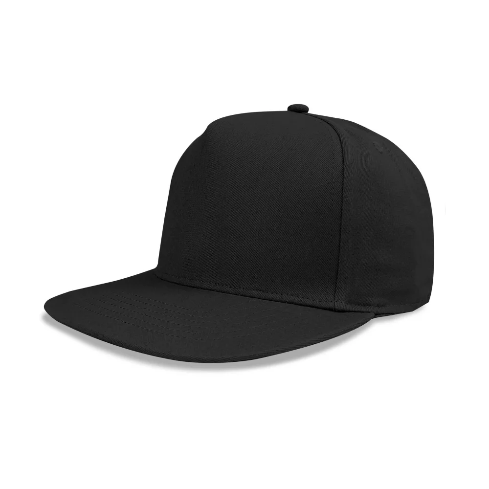 Casquette plate en sergé de coton de luxe à 5 panneaux construits