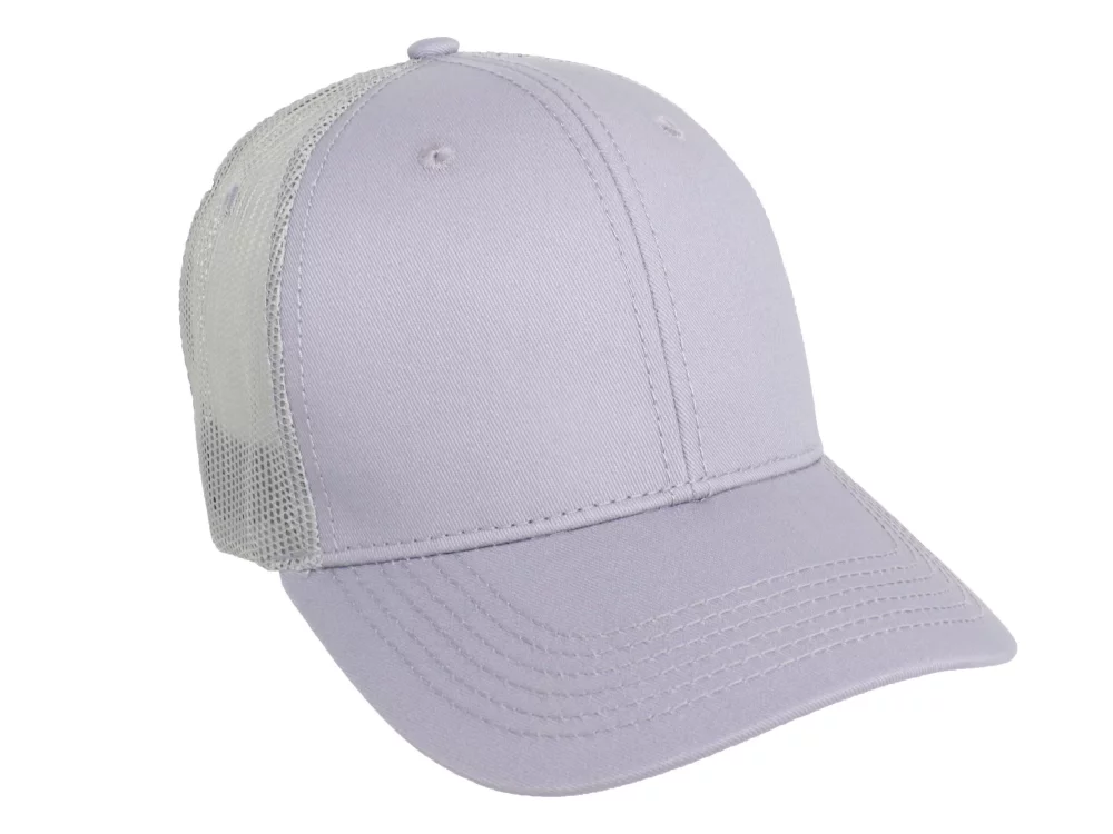 Casquette de style professionnel en coton sergé de luxe à 6 panneaux avec filet en arrière.