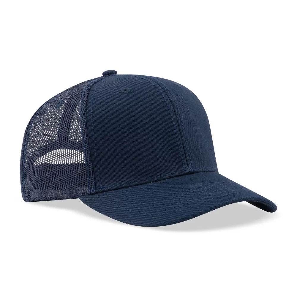 Casquette de style professionnel en coton sergé de luxe à 6 panneaux avec filet en arrière.