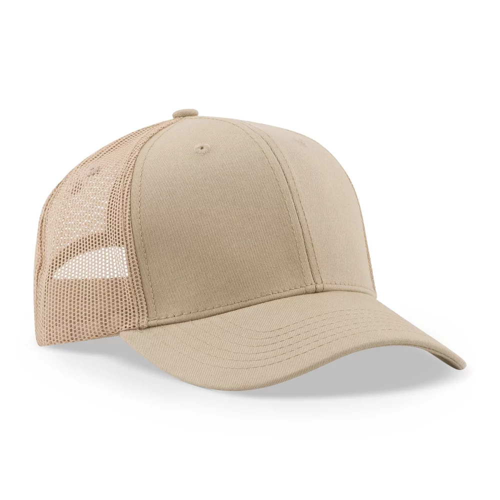 Casquette de style professionnel en coton sergé de luxe à 6 panneaux avec filet en arrière.