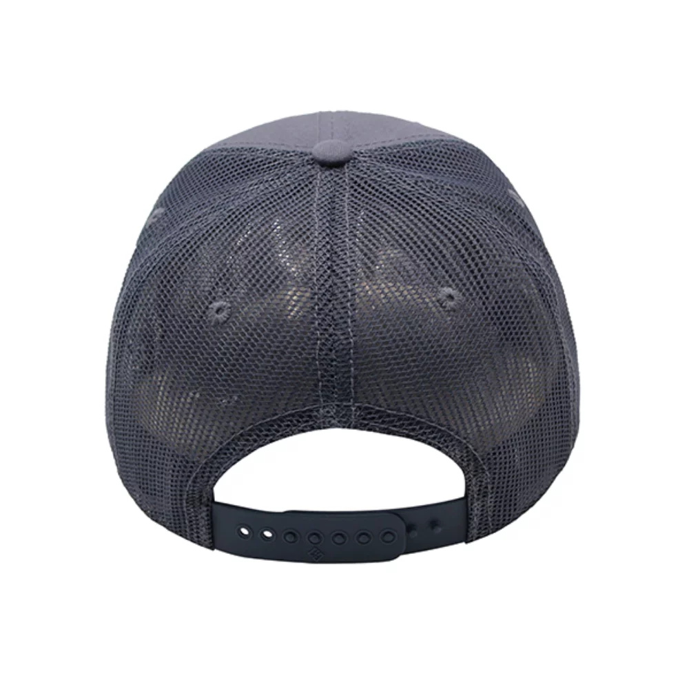 Casquette en coton twill à 6 panneaux de luxe avec visière plate et dos en maille.