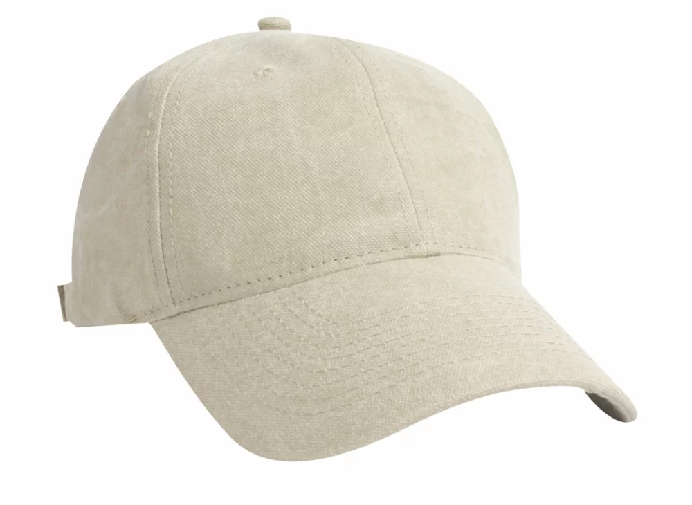 Casquette en toile brossée lavée et vieillie (couleurs unies)