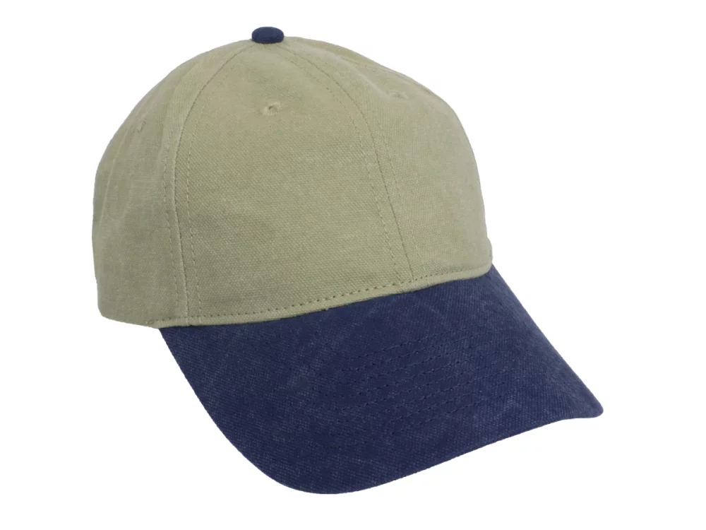 Casquette en toile brossée lavée et vieillie (bicolore)