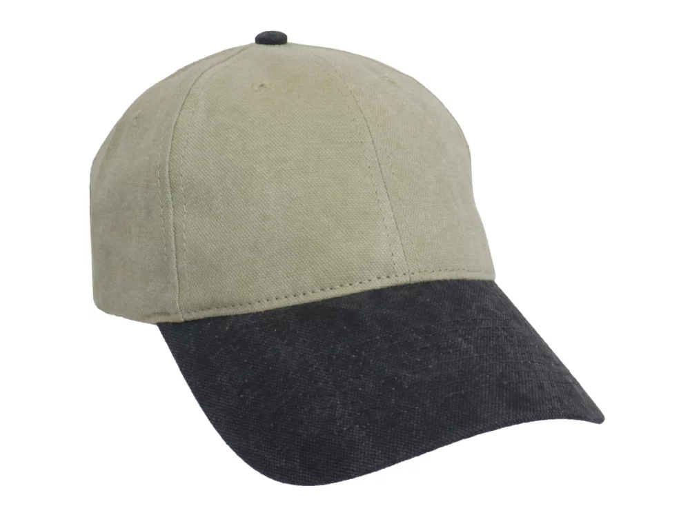 Casquette en toile brossée lavée et vieillie (bicolore)
