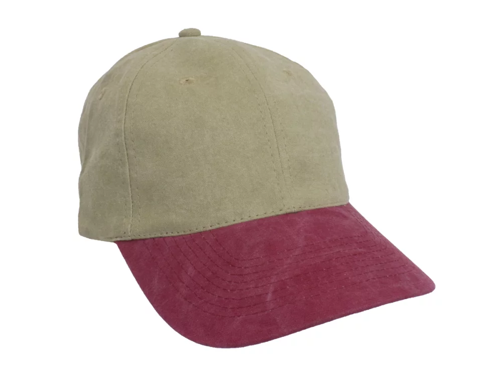 Casquette en toile brossée lavée et vieillie (bicolore)