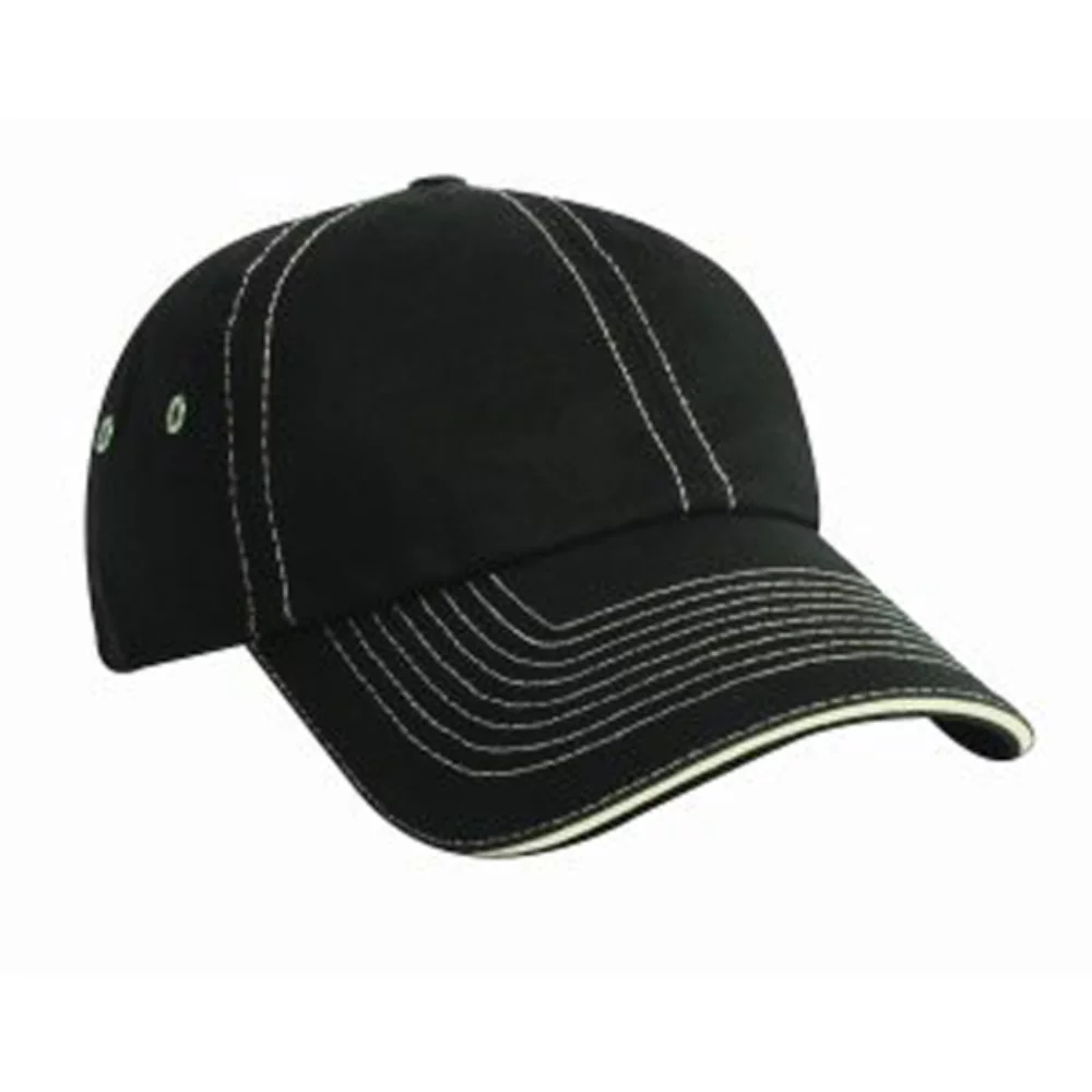 Casquette sandwich avec surpiqûres contrastées non assemblées