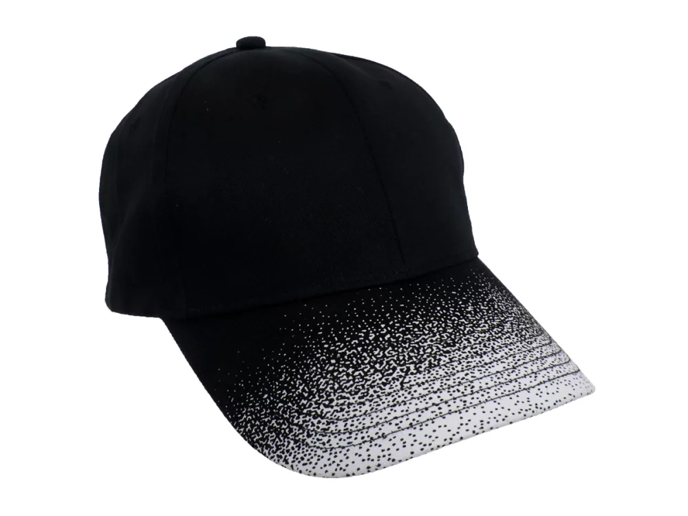 Casquette à visière à 6 panneaux avec motif moucheté.