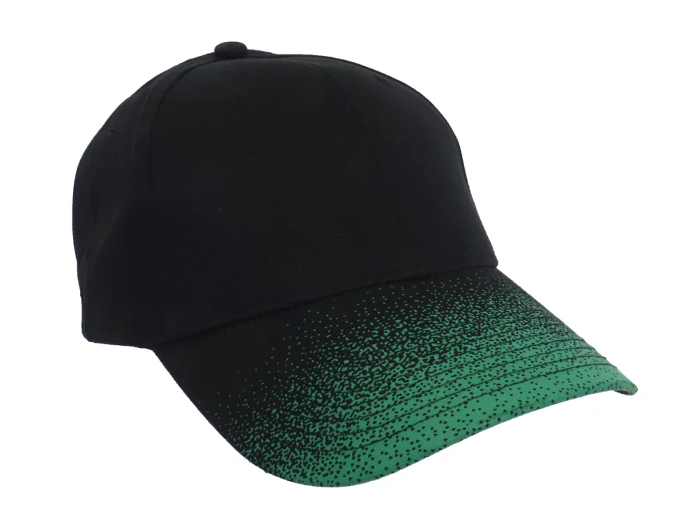 Casquette à visière à 6 panneaux avec motif moucheté.