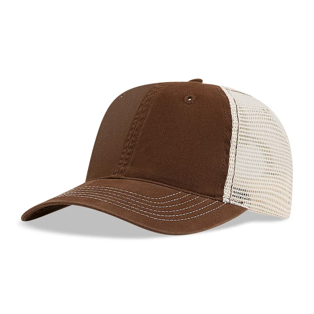 Casquette avant en sergé de coton lavé biologiquement avec côtés et dos en maille douce