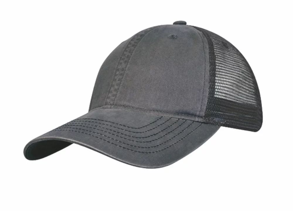 Casquette avant en sergé de coton lavé biologiquement avec côtés et dos en maille douce