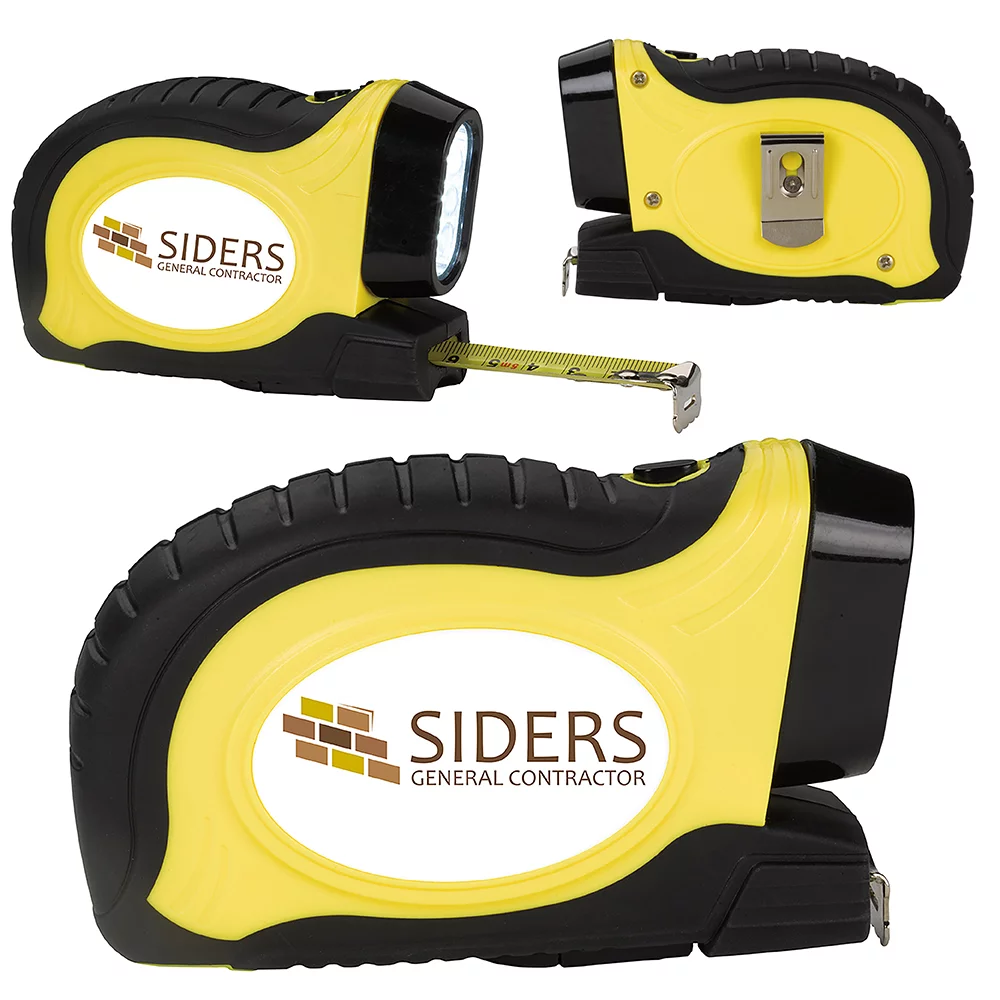 Mètre ruban avec lampe de poche à LED