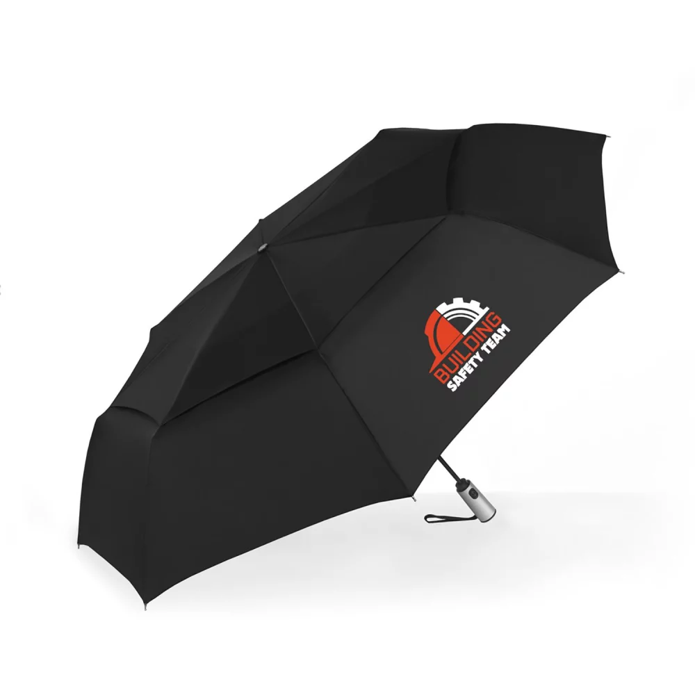 Parapluie Shed Rain™ Windjammer® à ouverture et fermeture automatiques avec ventilation, format compact jumbo.