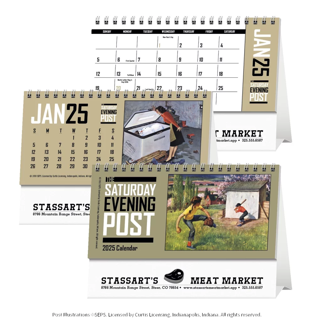 Le calendrier de bureau du Saturday Evening Post
