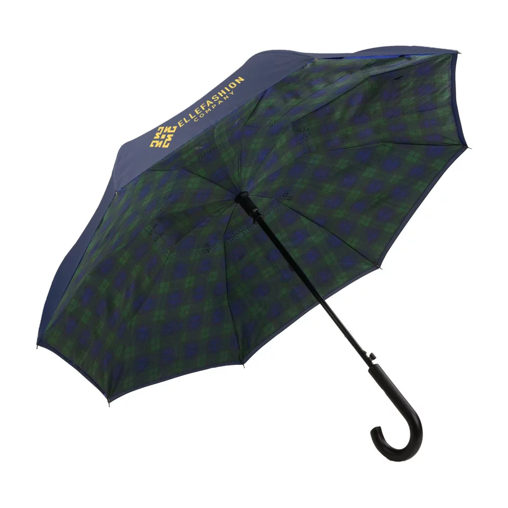 Parapluie imprimé de mode à ouverture automatique avec poignée en forme de crochet UnbelievaBrella™ de Shed Rain™.