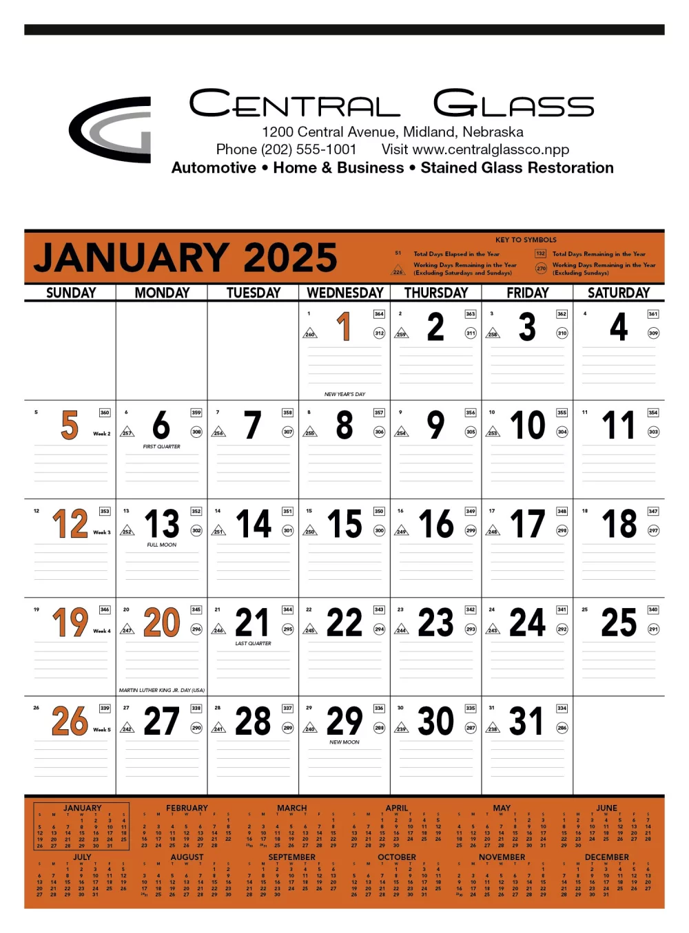 Triumph® Calendars Orange & Black Contractor Memo