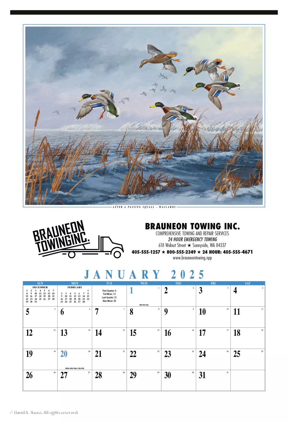 Calendrier exécutif Maass Wildfowl®