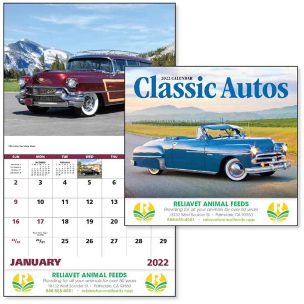 Calendrier agrafé Good Value® Classic Autos