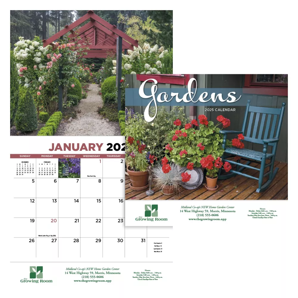 Calendrier de rendez-vous pour jardins - Agrafé