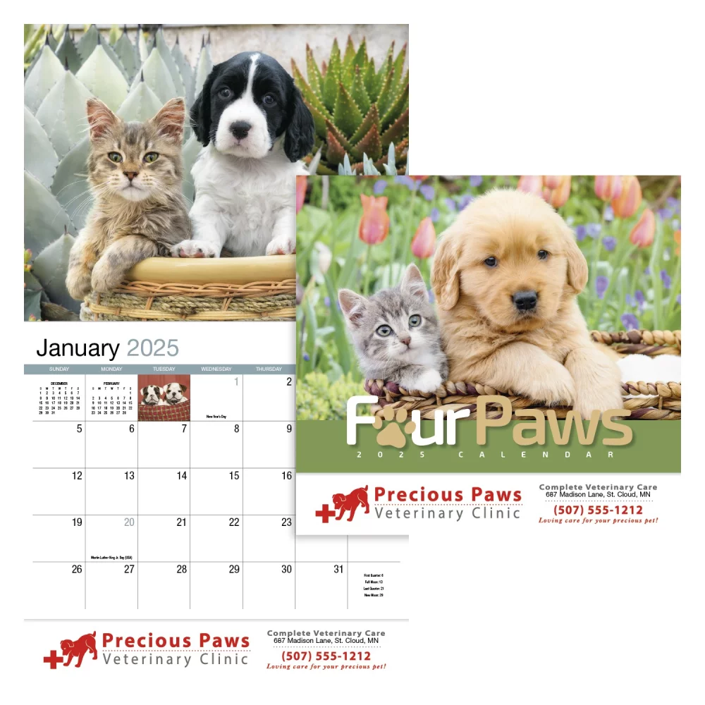 Calendrier de rendez-vous Four Paws - Agrafé