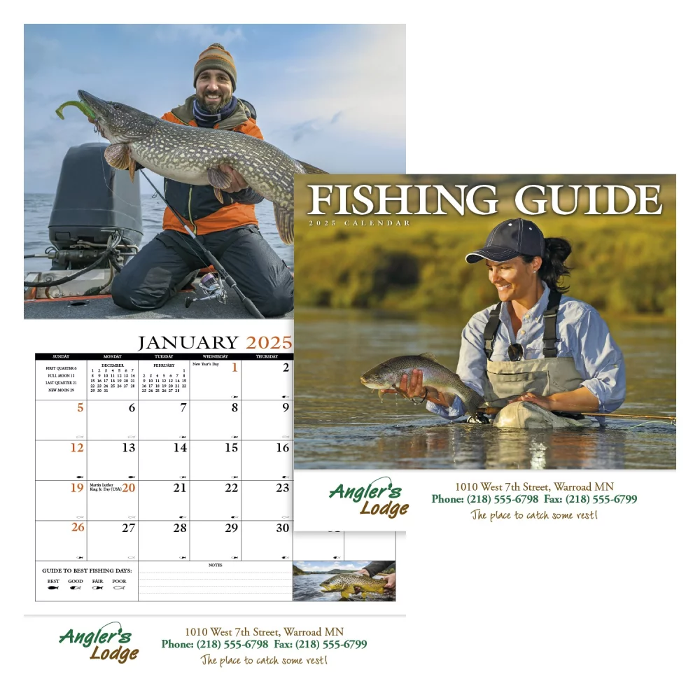 Calendrier des rendez-vous avec le guide de pêche - Agrafé