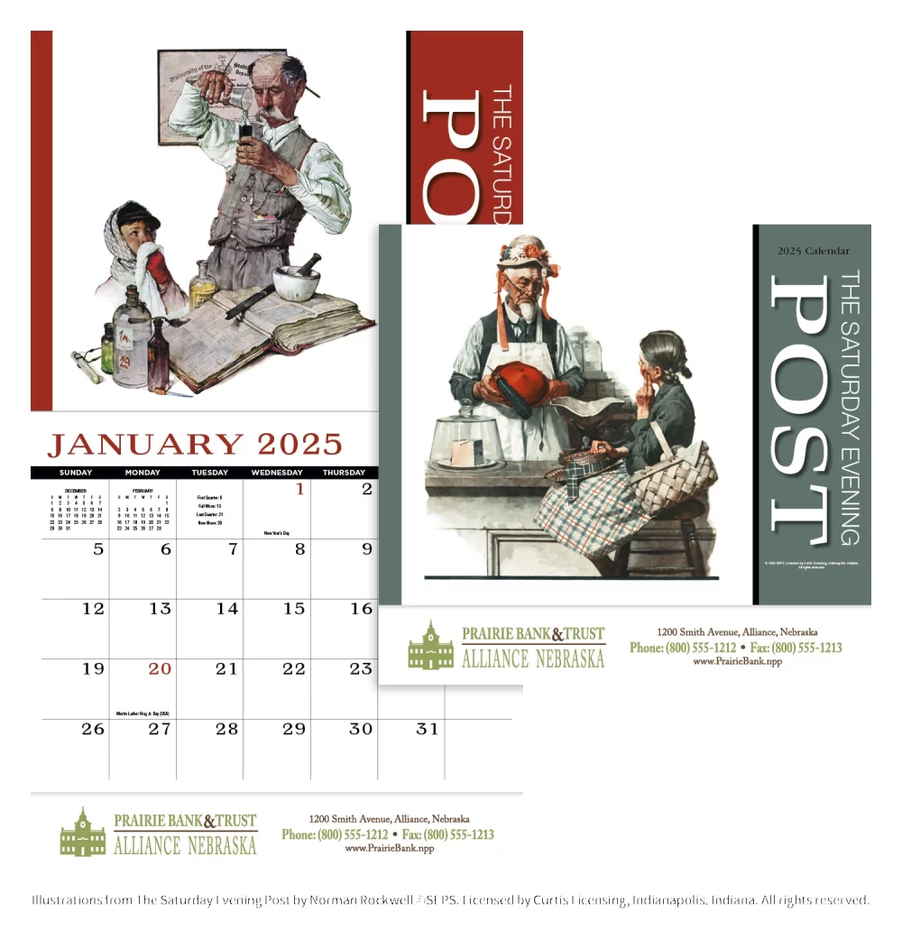 Calendrier de rendez-vous du Saturday Evening Post - Agrafé