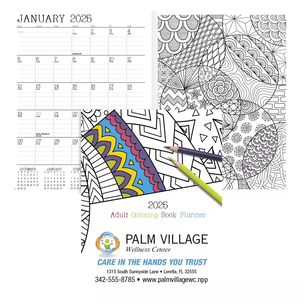 Livre de coloriage pour adultes avec agenda