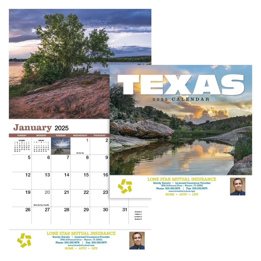 Calendrier de rendez-vous du Texas - Agrafé