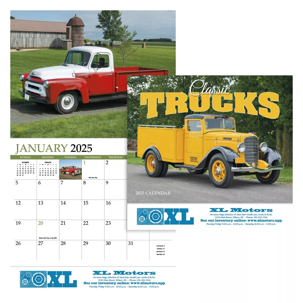 Calendrier de rendez-vous de camions classiques - Agrafé