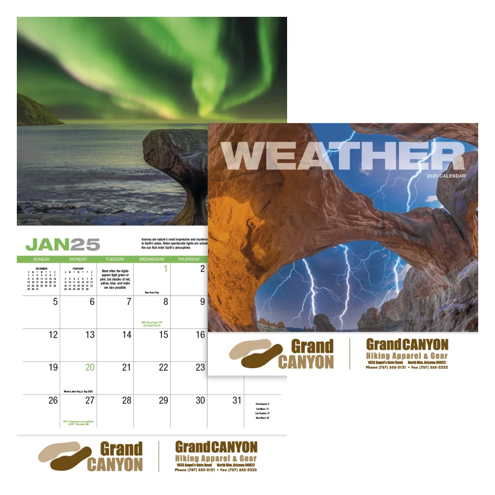 Almanach météorologique calendrier de rendez-vous - Agrafé