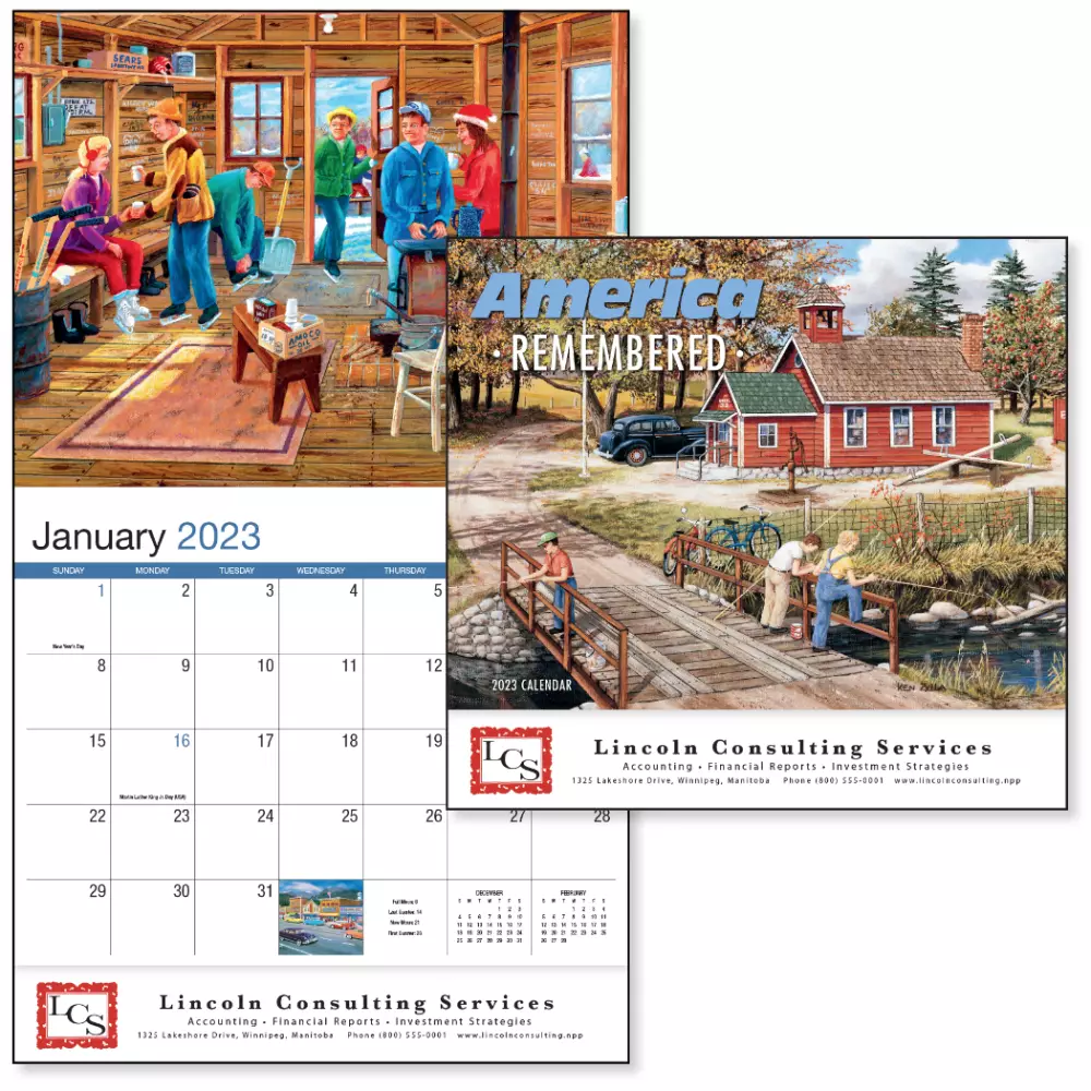 Calendrier de rendez-vous America Remembered - Agrafé