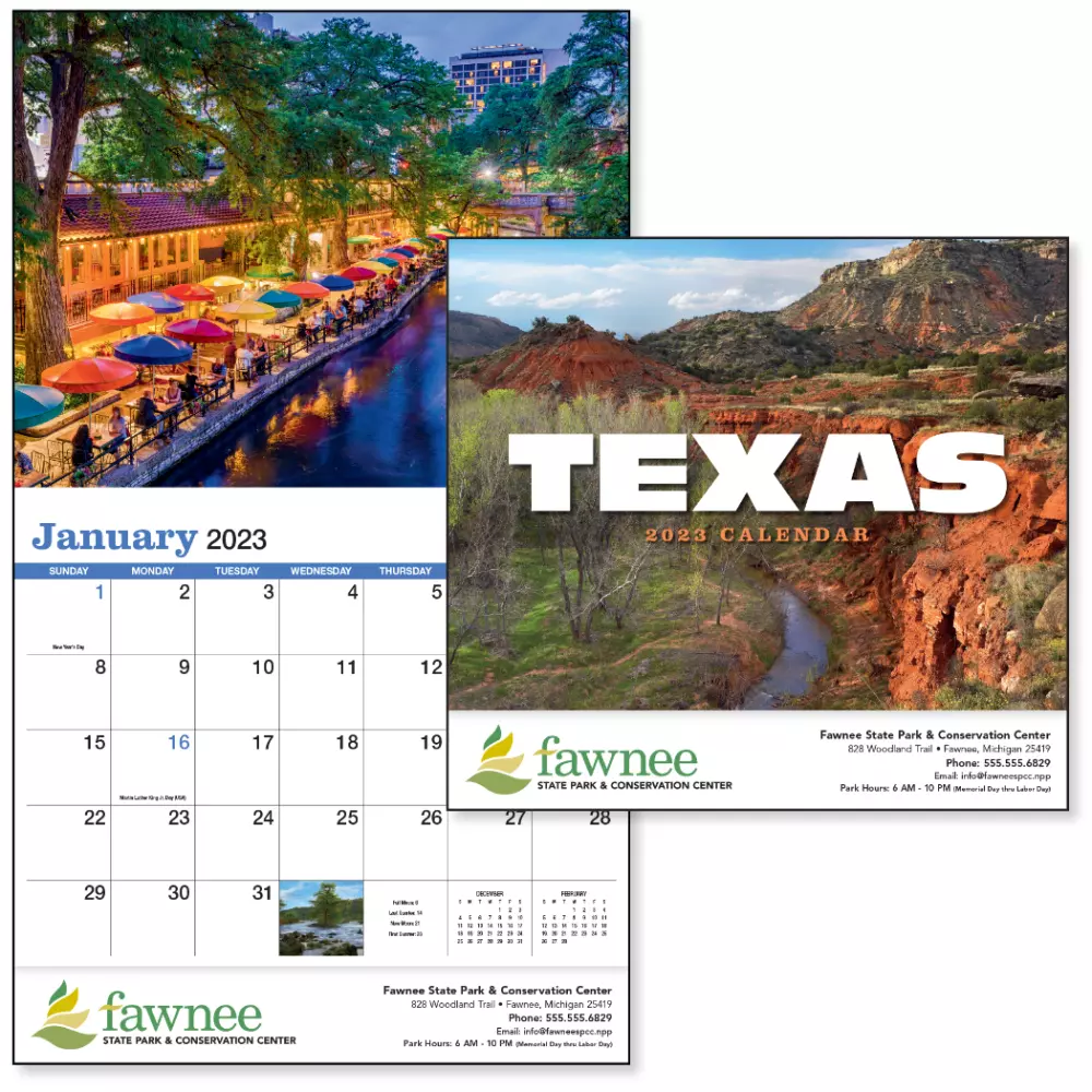 Texas Appointment Calendar - Stapled