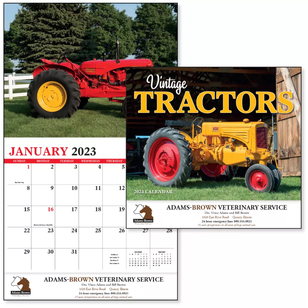 Calendrier de rendez-vous de tracteurs anciens - Agrafé