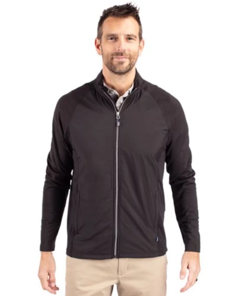 Veste zippée Cutter & Buck Adapt Eco Knit Hybrid recyclée pour homme grande taille