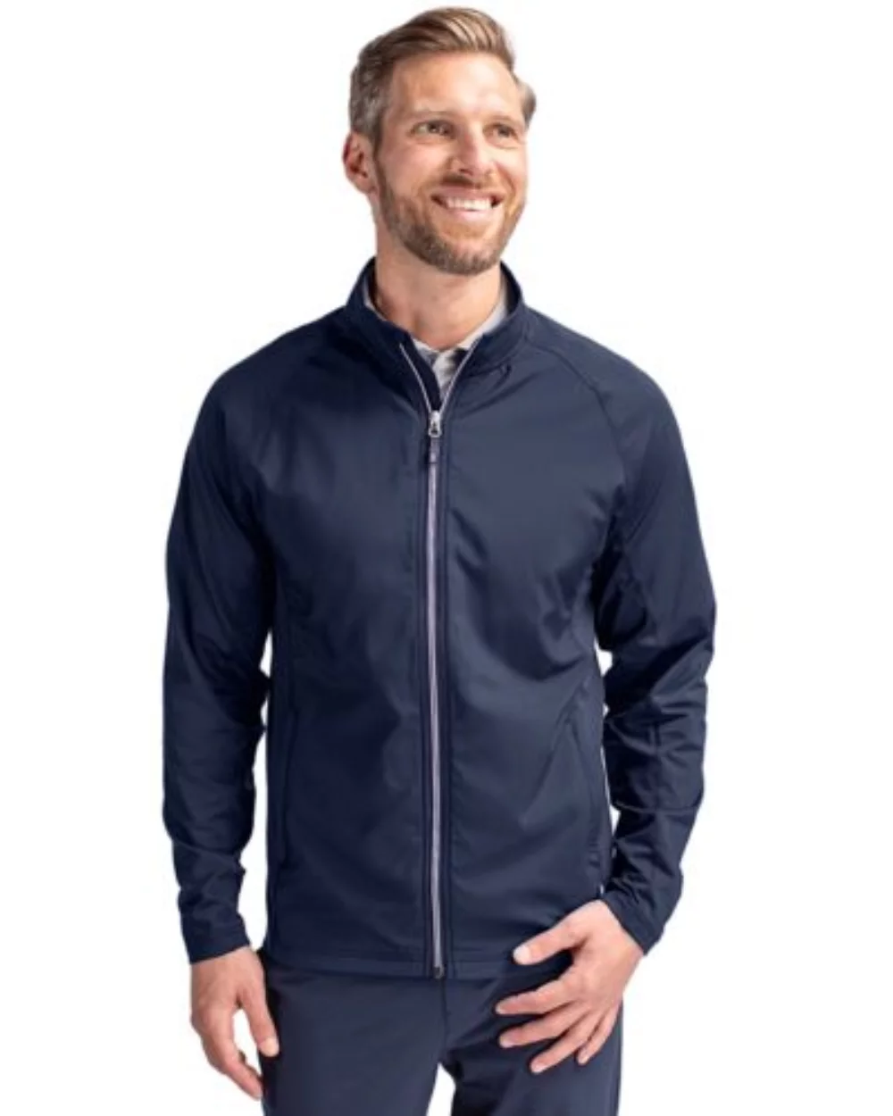 Veste zippée Cutter & Buck Adapt Eco Knit Hybrid recyclée pour homme grande taille