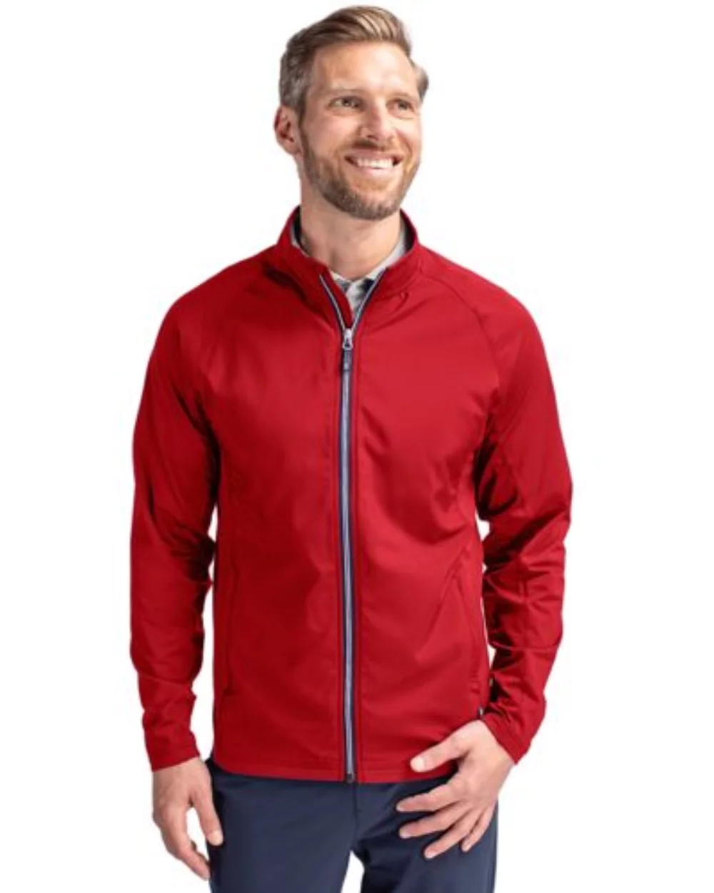 Veste zippée Cutter & Buck Adapt Eco Knit Hybrid recyclée pour homme grande taille