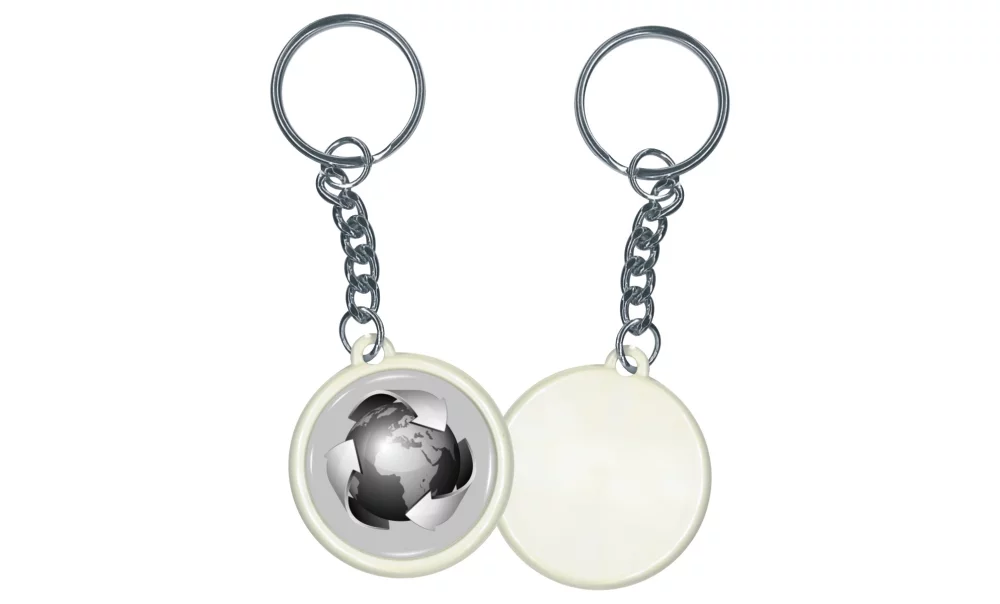 Button - Round 1- 1/4'' Key Holder - Printed black on white or colored stock paper