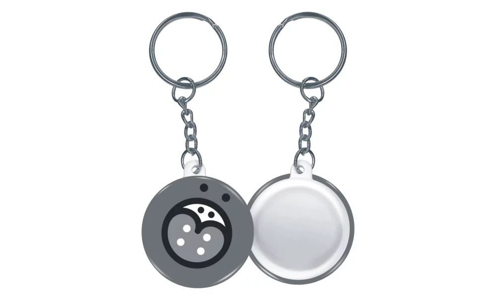 Bouton - Rond 1-1/2'' Porte-clés - Imprimé en noir sur du papier blanc ou coloré
