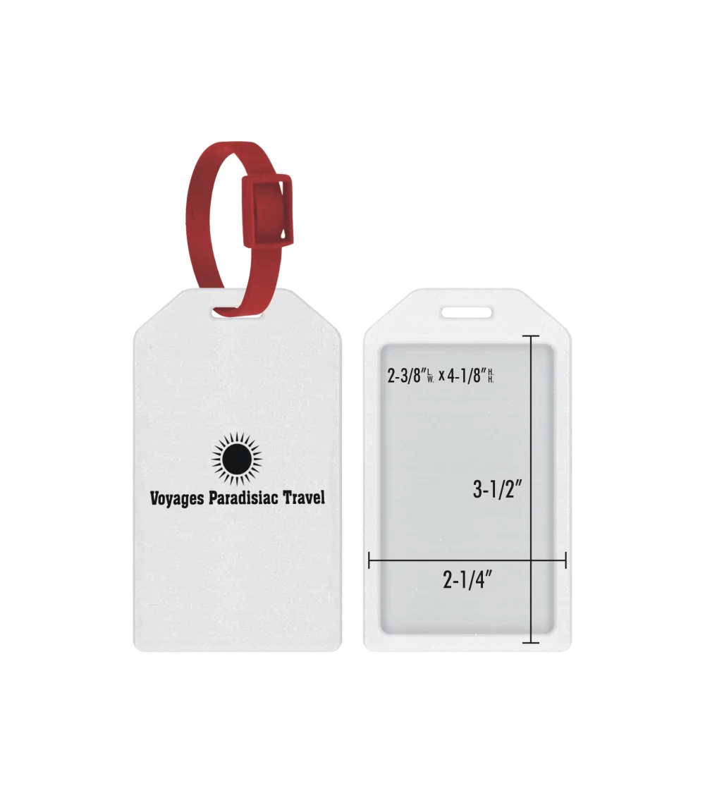 Porte-badge d'identification pour bagages ''Rigide'' 2-3/8'' x 4-1/8'' - Estampage à chaud imprimé