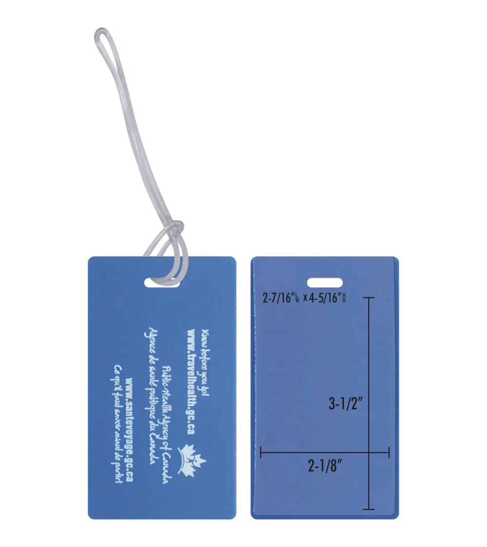 Porte-badge d'identification pour bagages ''Semi-rigide'' 2-7/16'' x 4-1/4'' - Impression à chaud