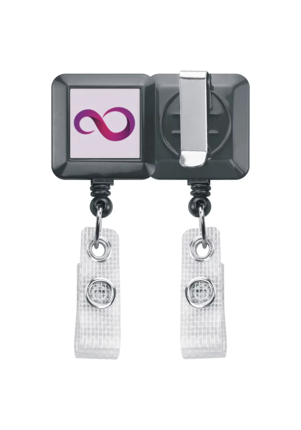 Porte-badge rétractable carré - Impression en 4 couleurs processus