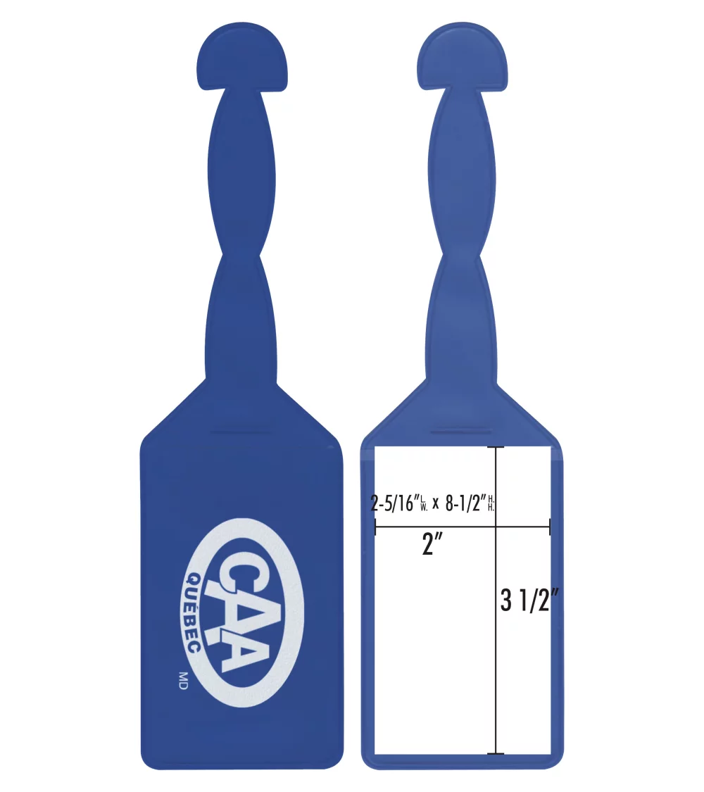 Luggage vinyl ID badge holder 2-5/16'' x 8-1/2'' - Printed Hot Stamping