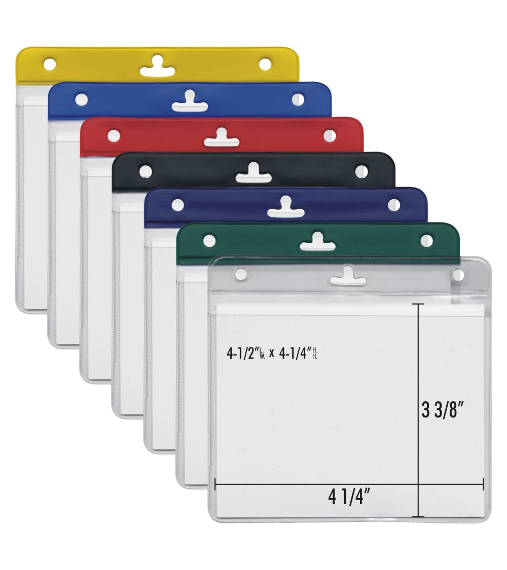 Porte-badge en vinyle pour convention, pochette supérieure, DIVERSES COULEURS.