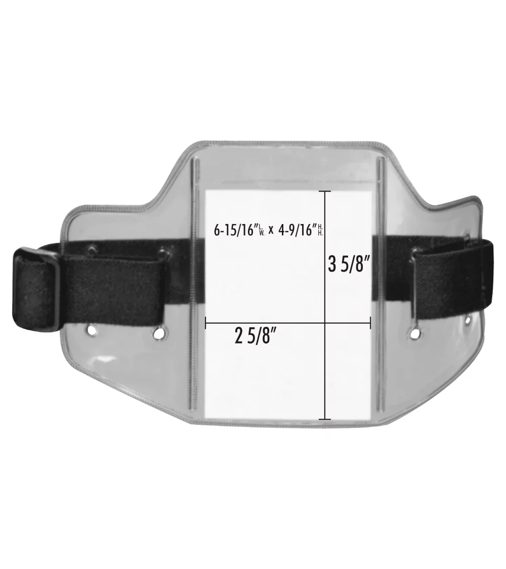Porte-badge d'identification Brassard en vinyle avec pochette pour convention et élastique noir.
