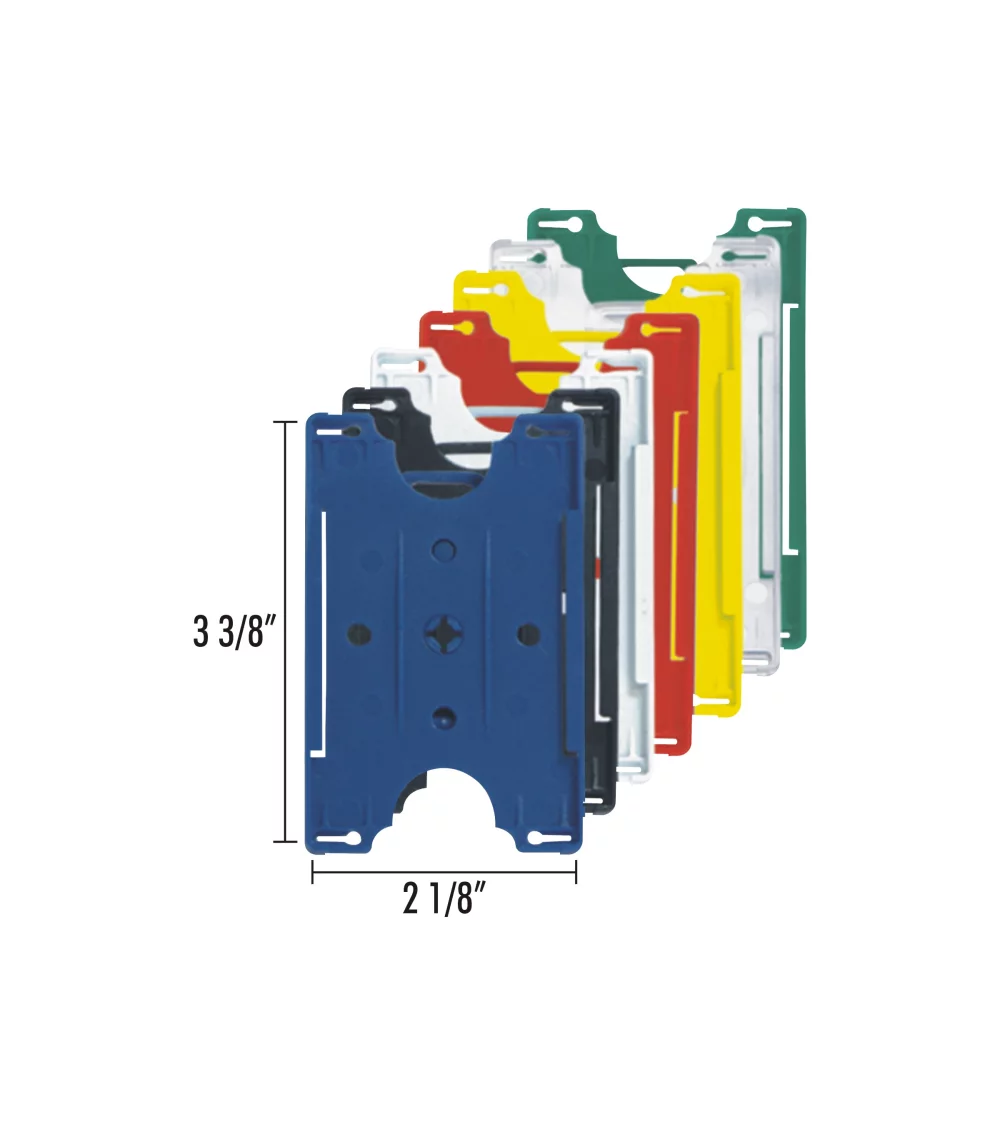 Porte-badge rigide pour carte d'accès - avec clip rotatif COULEURS VARIÉES