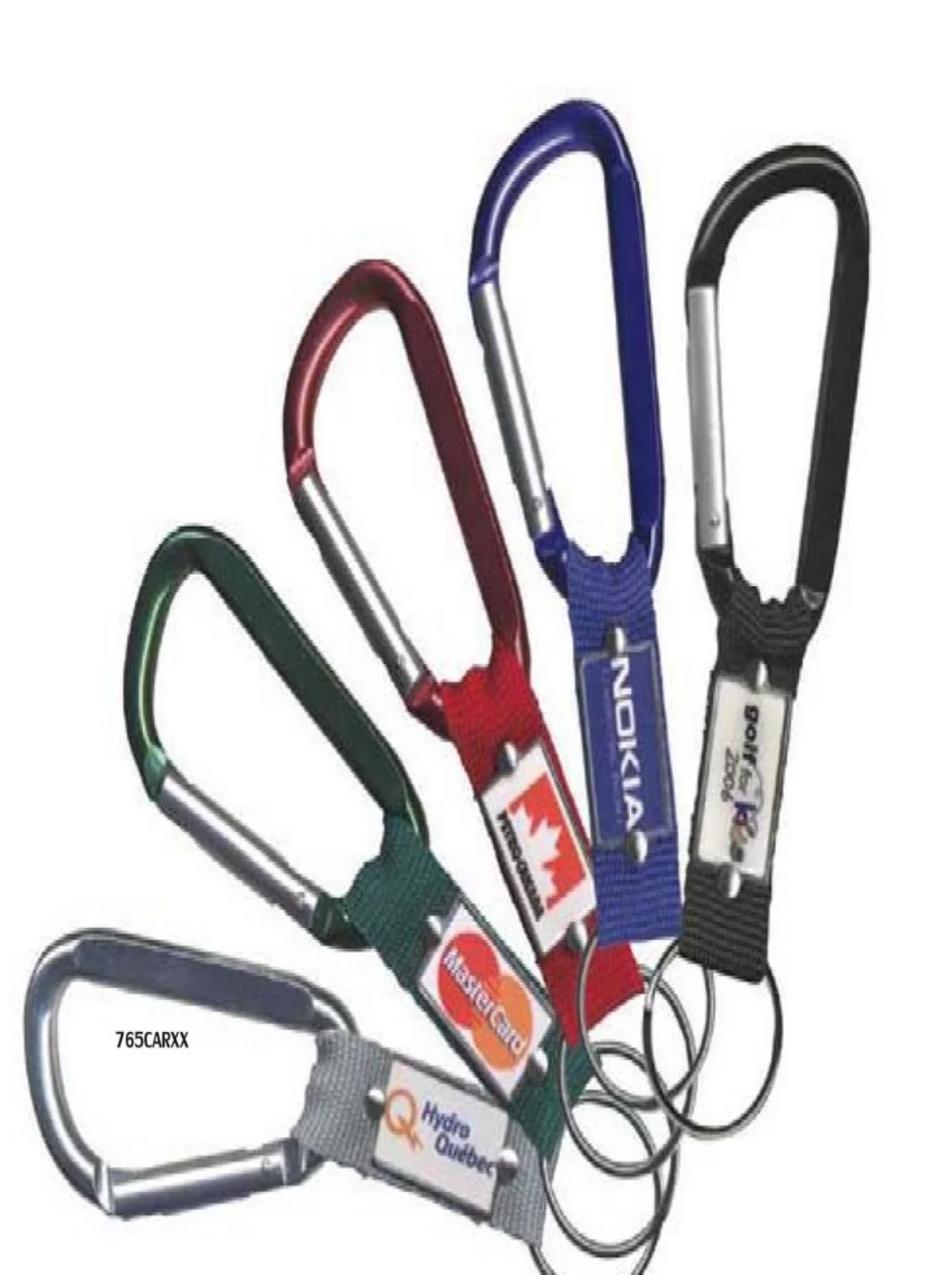 Mousqueton 3'' (côté plat) - avec autocollant imprimé en quadrichromie