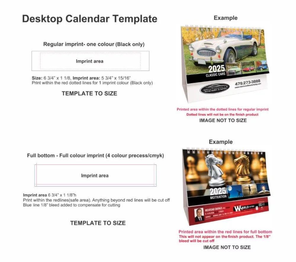 Scènes du Canada (anglais) Calendrier de bureau à chevalet
